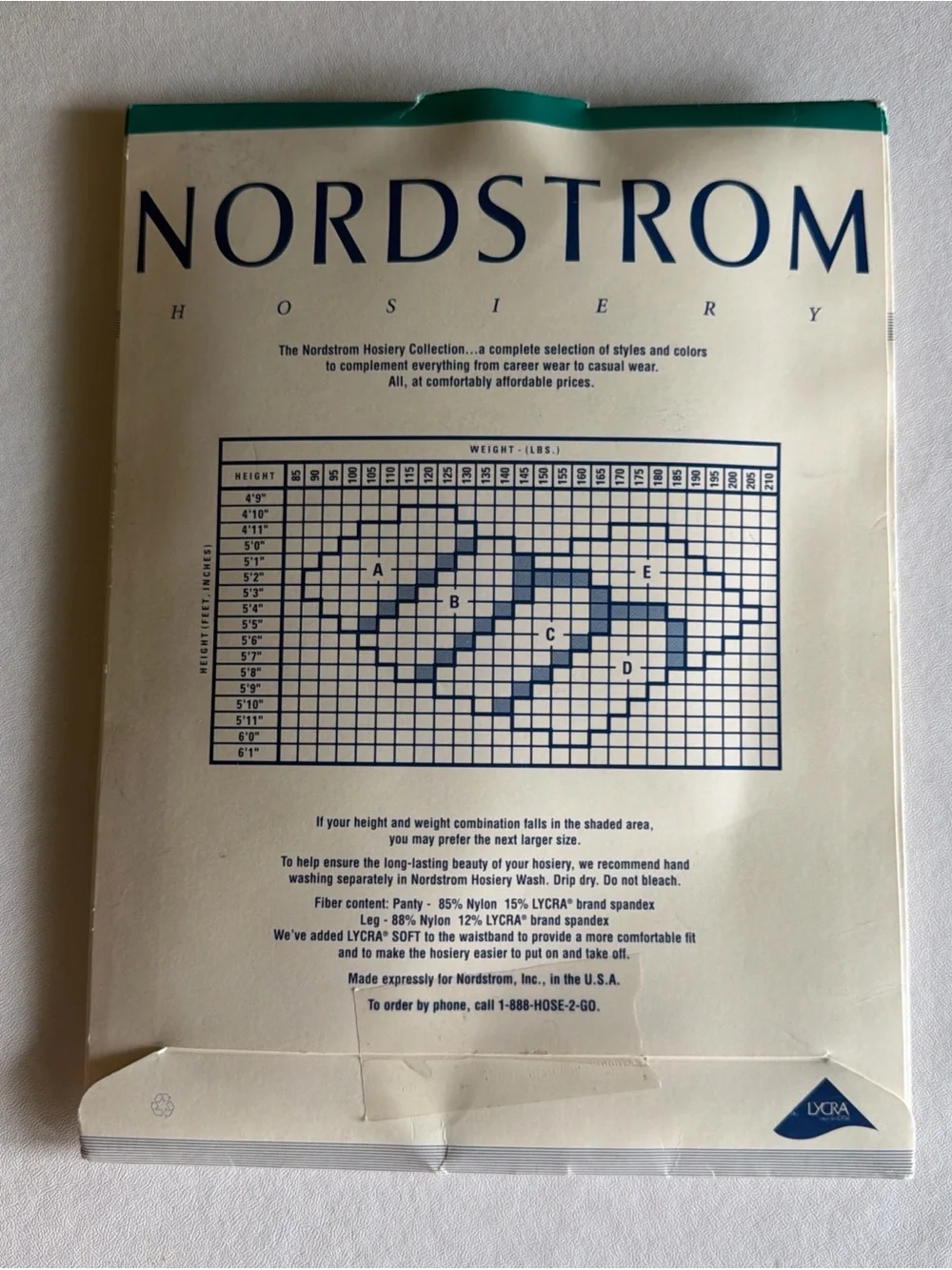 Nordstrom control top pantyhose size C